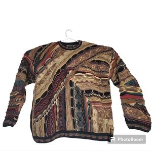 90s 3D TUNDRA Sweater XXL Coogi Style Hip Hop Sweater - Vintage Knit Pullover